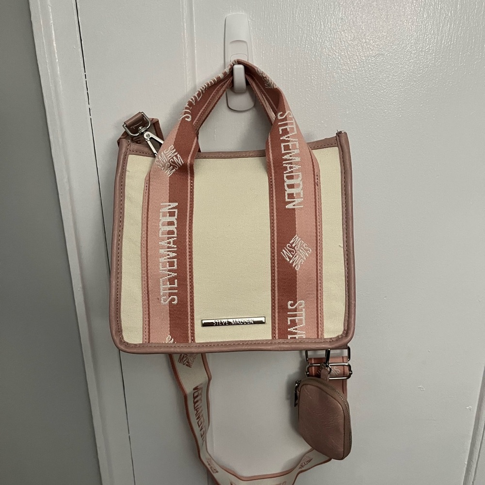 Steve Madden Beige and Pink Tote Bag